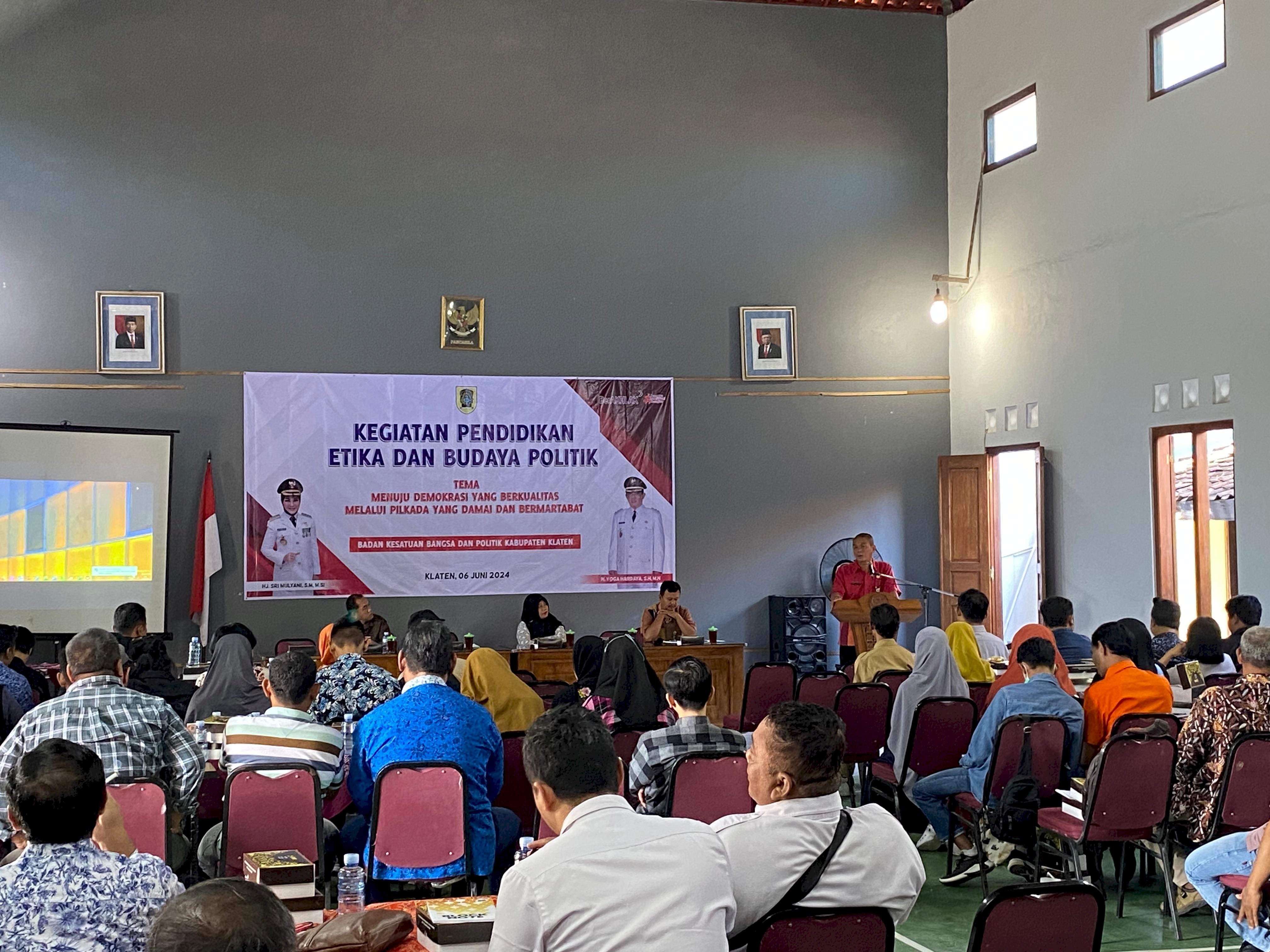 Bakesbangpol : Kegiatan Pendidikan Etika dan Budaya Politik Untuk Mensukseskan Pilkada Serentak Tahun 2024