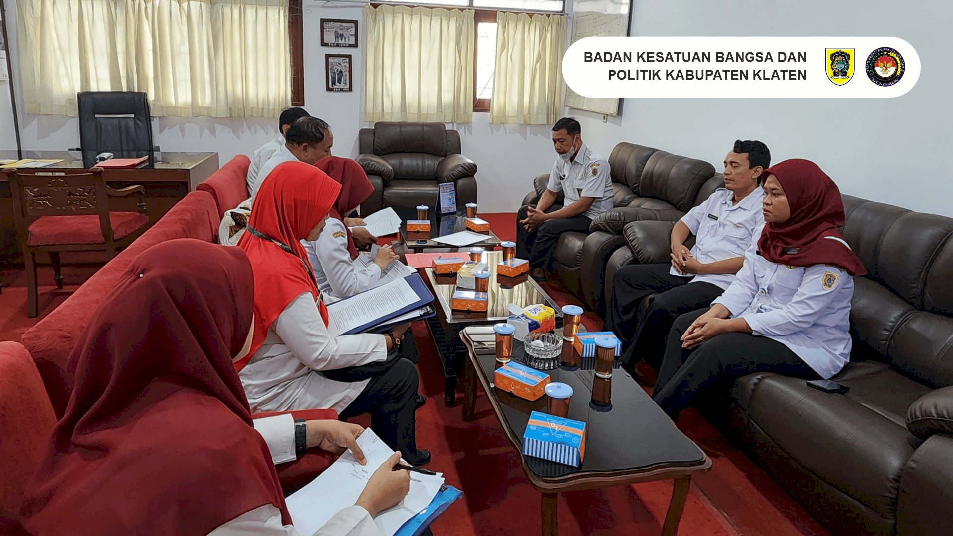 BPKPAD dan Bagian Pembangunan Setda Klaten Lakukan Monitoring Laporan Fisik dan Keuangan TA 2024 di Bakesbangpol
