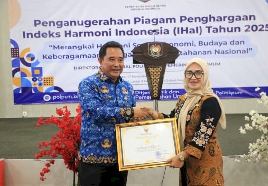 Kabupaten Klaten Raih Piagam Penghargaan Indeks Harmoni Indonesia (IHaI) 2025 dari Kemendagri